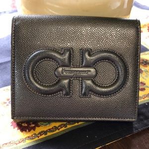 Salvatore Ferragamo Black Leather Wallet